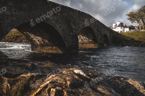 Preview: Sun shining through the clouds at Isle of Skye, Scotland