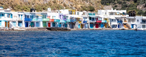 Preview: Klima fishing village panorama, Milos island, Cyclades Greece,