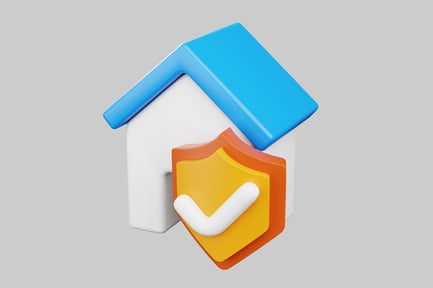 Preview: Protected house with shield checkmark