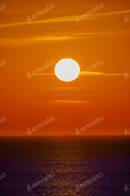 Preview: Sunset over water. Sunrise over sea