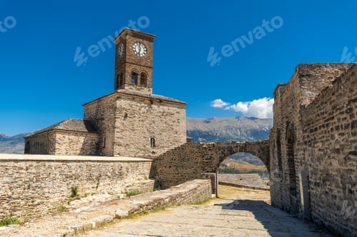 Preview: Footpath at the Clock Tower in the Ottoman Castle Fortress of Gjirokaster, Kulla e Sahatit