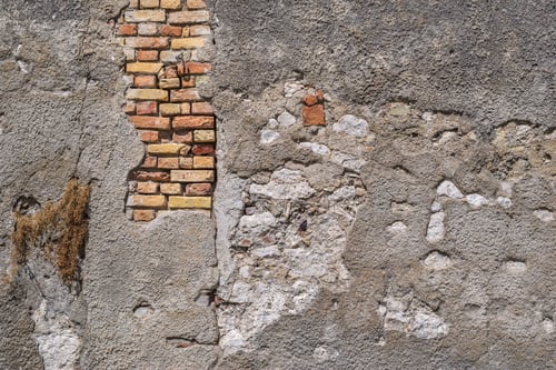 Preview: Old Brick Wall With The Destroyed Plaster For The Textured Vintage Background And Wallpaper
