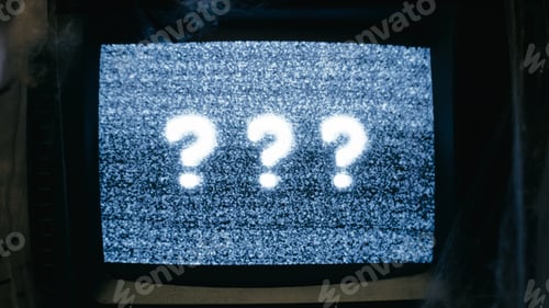 Preview: Writing Halloween Question Mark Symbols on a Vintage Noise TV