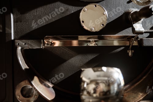 Preview: Professional coffee roasting machine with various metal parts