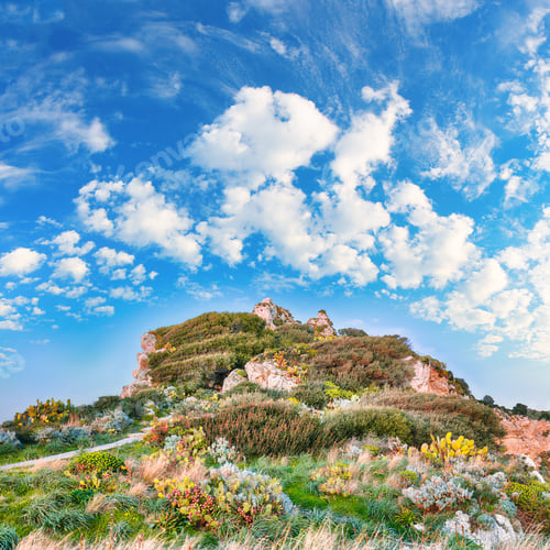 Preview: Breathtaking spring view on the the cape Milazzo panorama of nature reserve.
