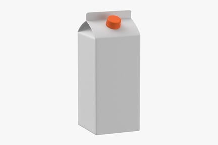 Preview: Large Blank Juice Carton with Orange Cap