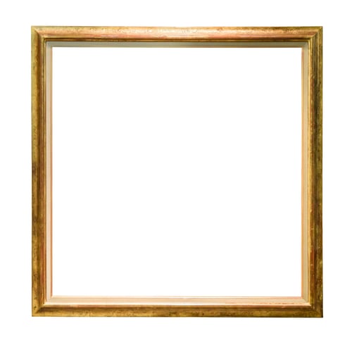 Preview: Vintage golden decorative picture frame isolated on white