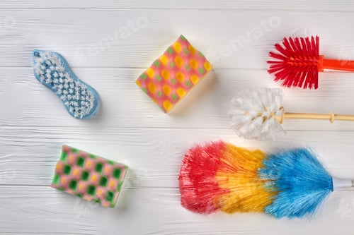 Preview: Set of products for house cleaning.