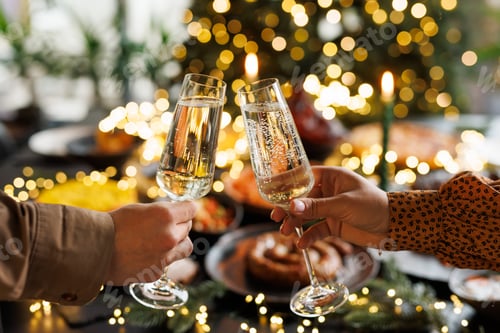 Preview: Festive Toast with Champagne Glasses