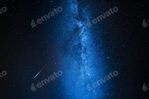 Preview: Milky way and falling star at night