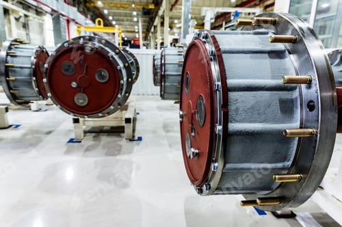 Preview: Close-up disassembled tractor reduction axle on modern tractor