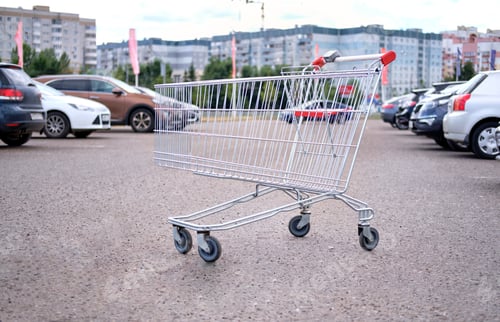 Preview: shopping basket in the parking lot