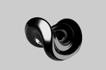 Abstract sculpture with two interconnected loops