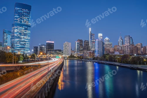 Preview: The skyline of downtown Philadelphia at night