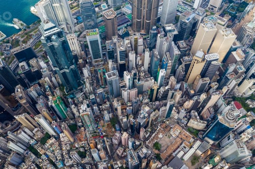 Preview: Central, Hong Kong 29 April 2019: Aerial view of Hong Kong urban city