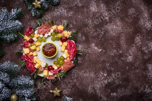 Preview: Appetizers in shape of Christmas wreath