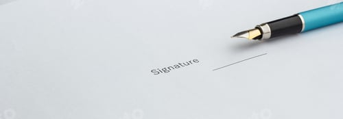 Preview: Signature Contract Agreement with Pen on White Paper