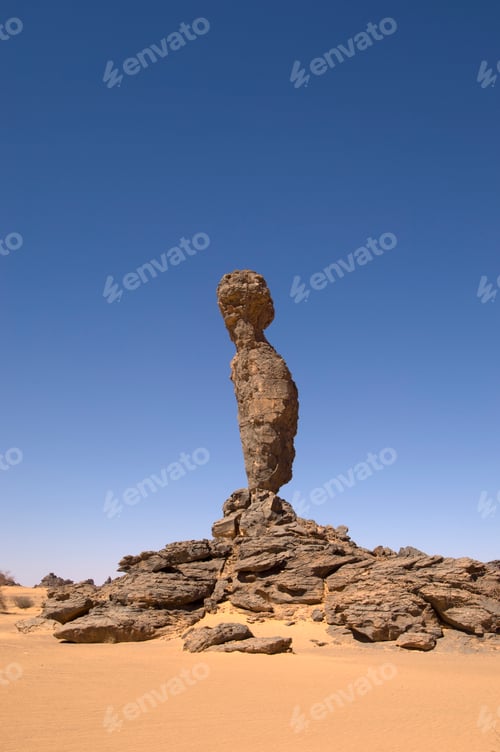 Preview: Rock formation called The Finger of Allah, Akakus, Sahara desert, Fezzan, Libya