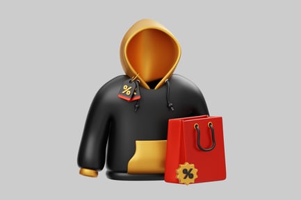 Preview: Sale hoodie with shopping bag