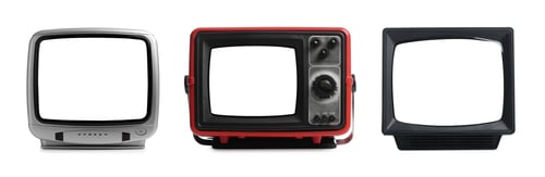 Preview: Retro TV sets with blank screens isolated on white, set