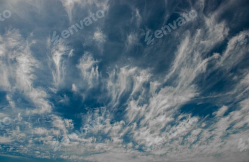 Preview: picturesque view of clouds in blue sky in Canary Island