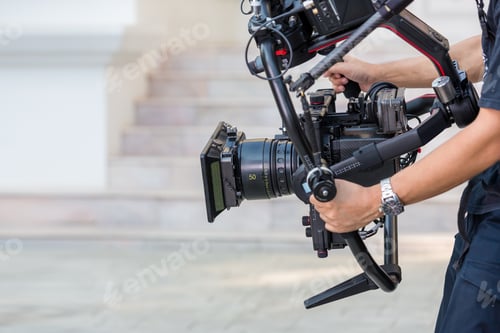 Preview: Steadicam with camera for video production are shooting cinematography.