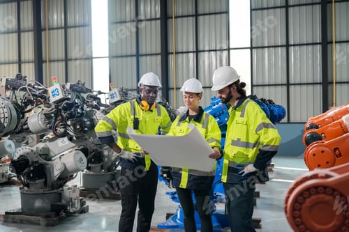 Preview: High Tech Robotic Arm with Artificial Intelligence Computer Processor Unit in its. technician check