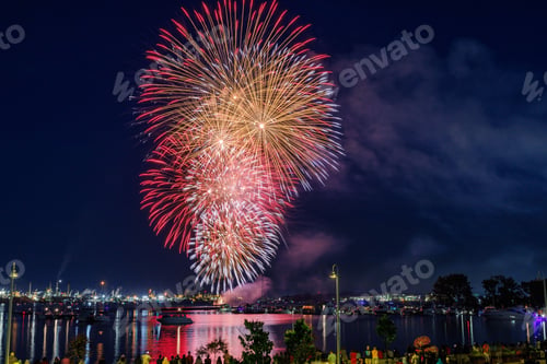 Preview: Colorful fireworks over city waterfront