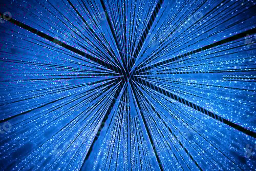 Preview: Futuristic Illuminated blue lighting decoration in museum