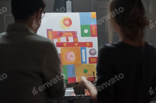 Preview: Picture of geometric figures painted by one of students of art school