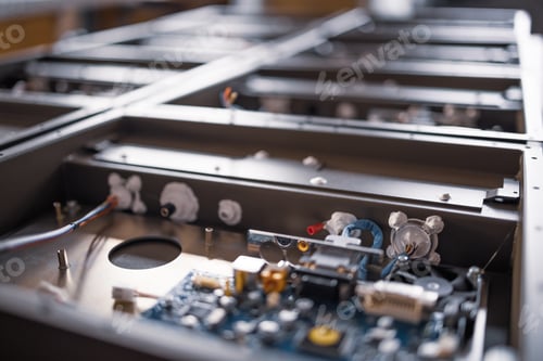Preview: Metal components and microcircuits blanks in laboratory