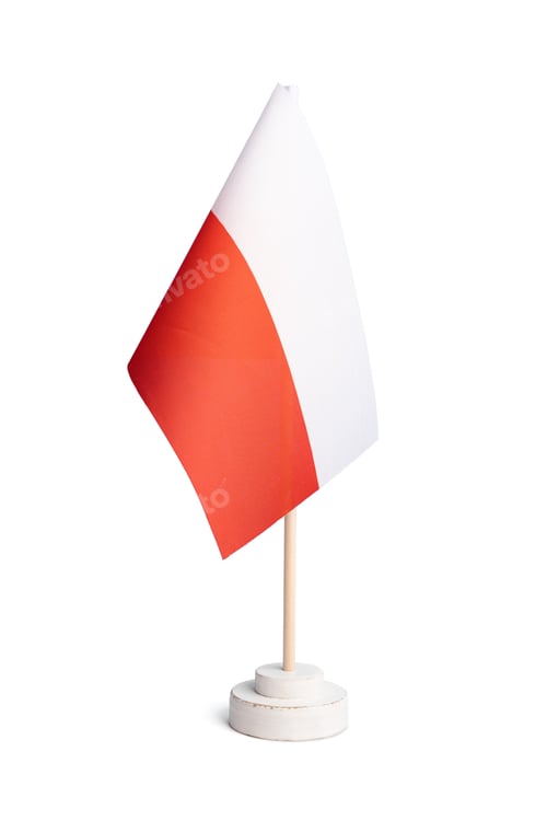 Preview: table flag of Poland isolated on white