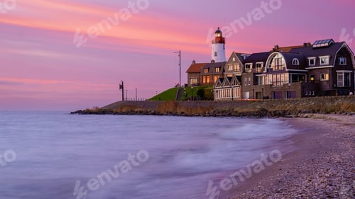 Preview: Lighthhouse of Urk Netherlands during sunset in the Netherlands