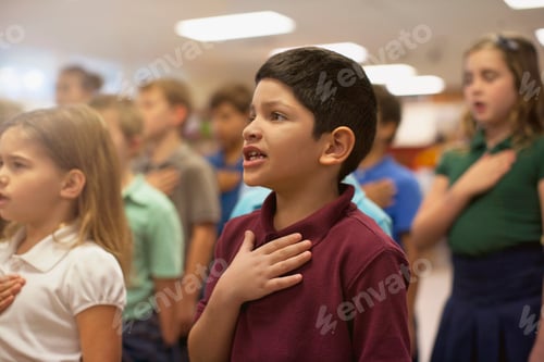 Preview: Children reciting Pledge of Allegiance in school