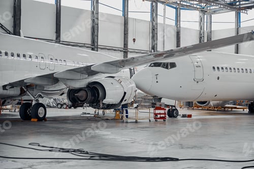 Preview: Professional plane expluatation service in big hangar