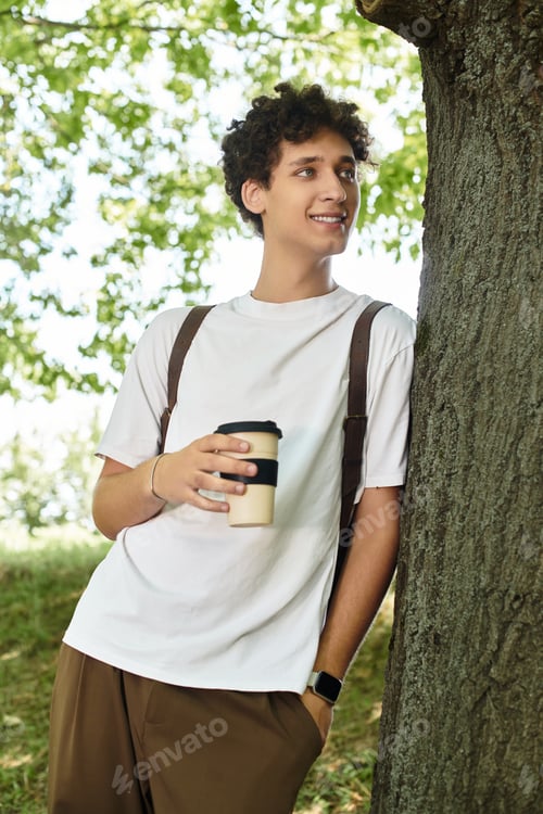 Preview: Enjoying a sunny day in the park with a coffee, a moment of relaxation