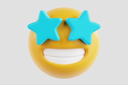Preview: 3D Face With Starry Eyes Emoji