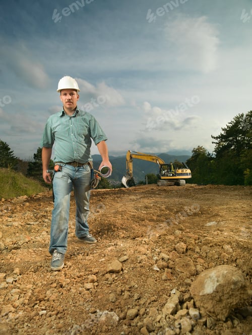 Preview: confident engineer on construction site