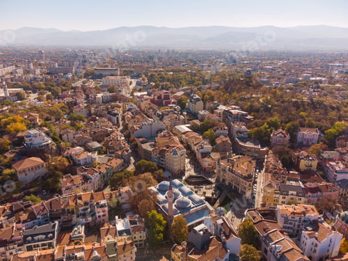 Preview: Aerial view of City of Plovdiv, Bulgaria