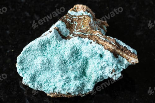 Preview: sample of raw aurichalcite mineral on black