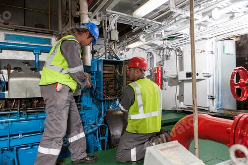 Preview: Crew working in engine room on a ship