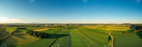 Preview: Aerial panorama view of countryside on sunny summer day in Styria , Austria