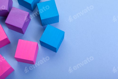 Preview: wood cube building blocks