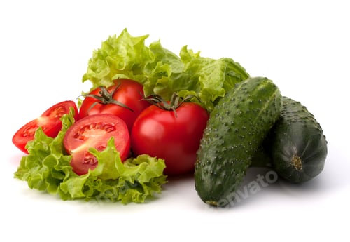 Preview: Tomato, cucumber vegetable and lettuce salad