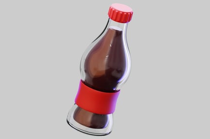 Preview: A Glass Bottle Of Soda With A Red Sleeve And Cap