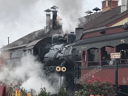 Preview: Steam engine pulling out of station