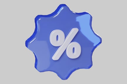 Preview: Glossy percentage symbol on shape