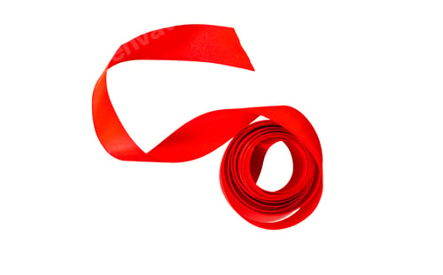 Preview: Red ribbon isolated on a white background. Selective focus.