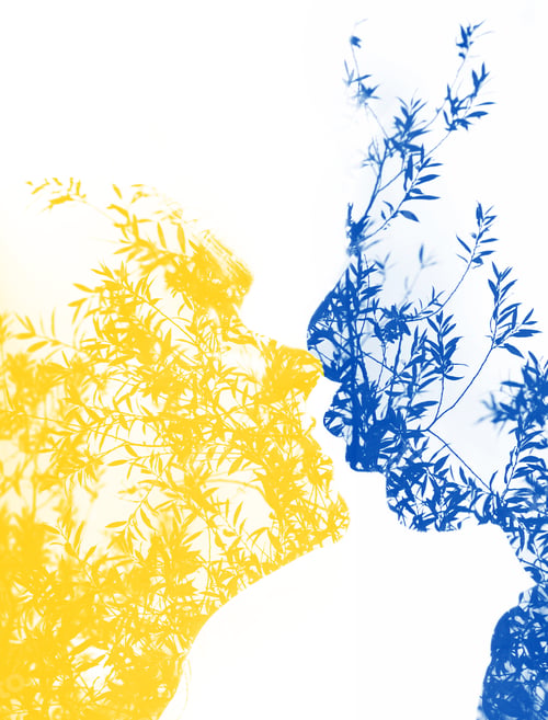 Preview: Love Ukraine concept. Lovely couple kissing with flag Ukraine. Independence Day. Freedom of Ukraine