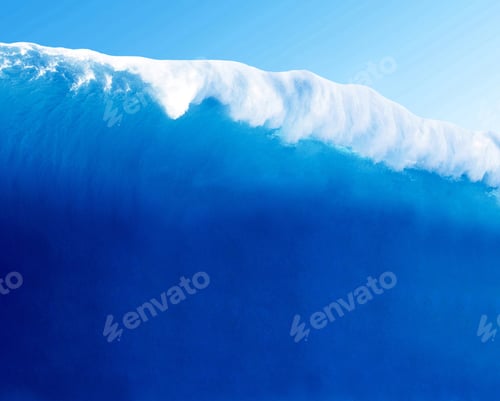Preview: Large Blue Surfing Wave